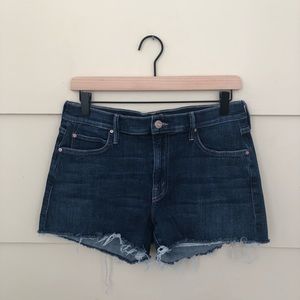 mother the charmer fray denim shorts